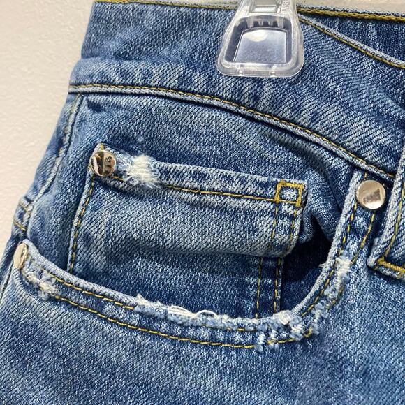 DOROTHEE SCHUMACHER Distressed Love Boyfriend Pant / Jean in Denim Blue Sz Large - Picture 7 of 12